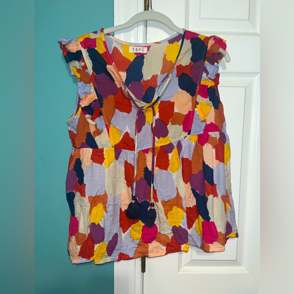 Thml Multi-Colored Blouse, Size Medium - image 1